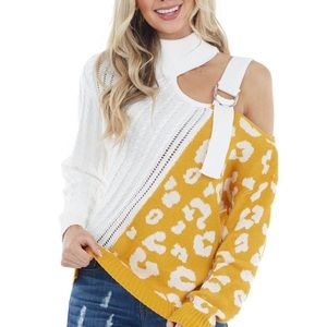 Unique cold shoulder XLarge sweater